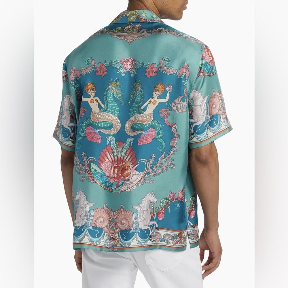 VERSACE
Men's Coral Theater Silk Twill Camp Shirt - Picture 2 of 10